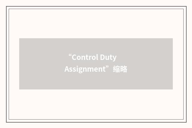 “Control Duty Assignment”缩略