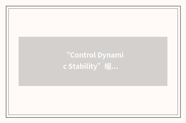 “Control Dynamic Stability”缩略