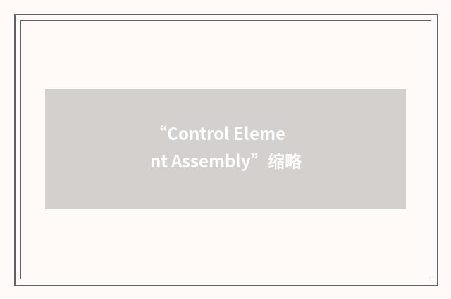 “Control Element Assembly”缩略
