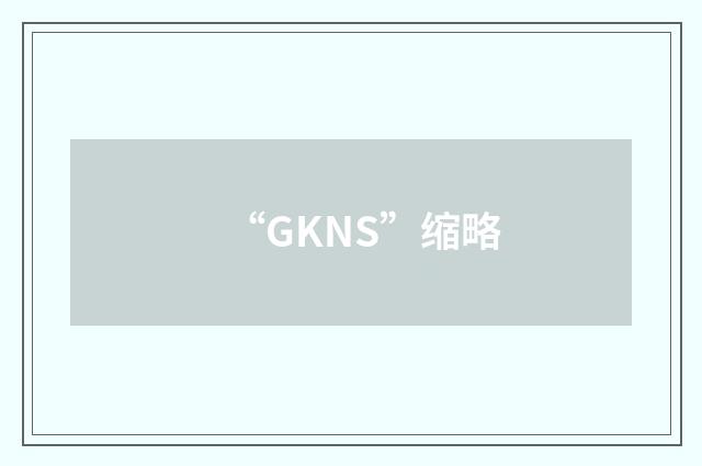 “GKNS”缩略