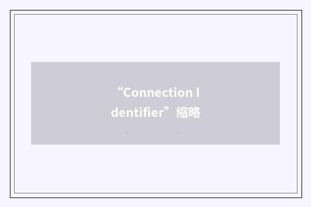 “Connection Identifier”缩略
