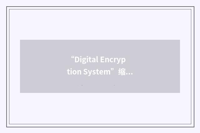 “Digital Encryption System”缩略