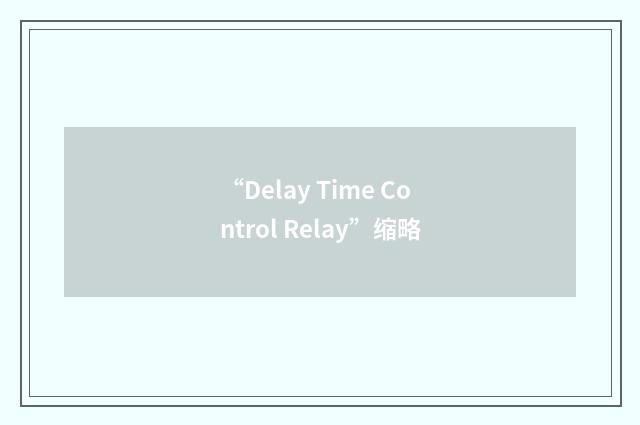 “Delay Time Control Relay”缩略