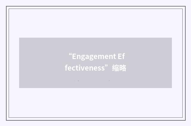 “Engagement Effectiveness”缩略