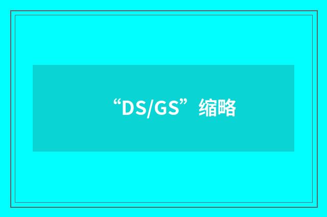 “DS/GS”缩略