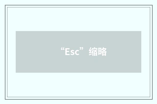 “Esc”缩略