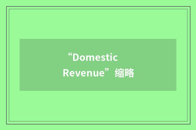 “Domestic Revenue”缩略