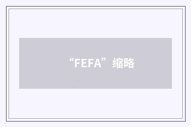 “FEFA”缩略