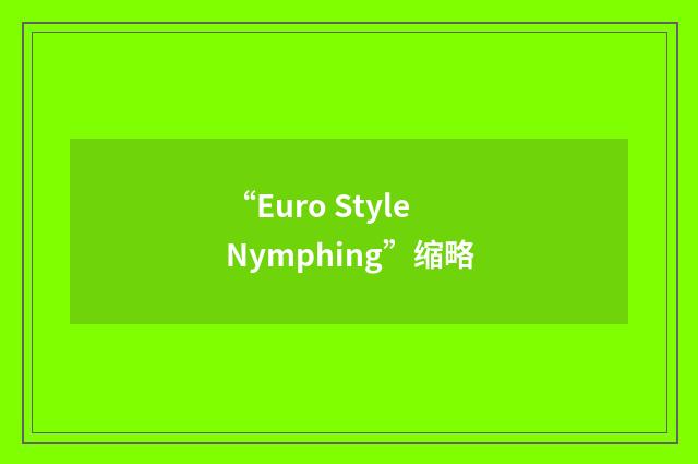 “Euro Style Nymphing”缩略