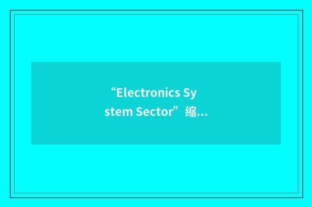 “Electronics System Sector”缩略