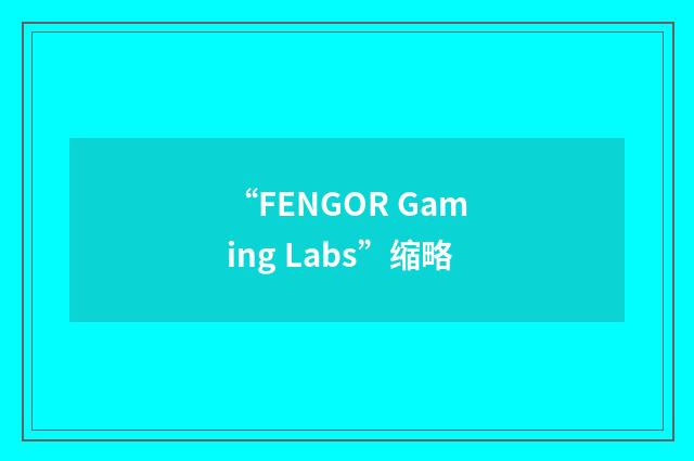 “FENGOR Gaming Labs”缩略