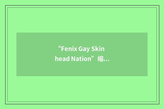 “Fenix Gay Skinhead Nation”缩略