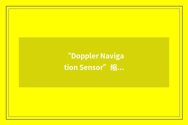 “Doppler Navigation Sensor”缩略