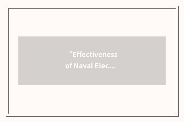 “Effectiveness of Naval Electronic Warfare Systems”缩略