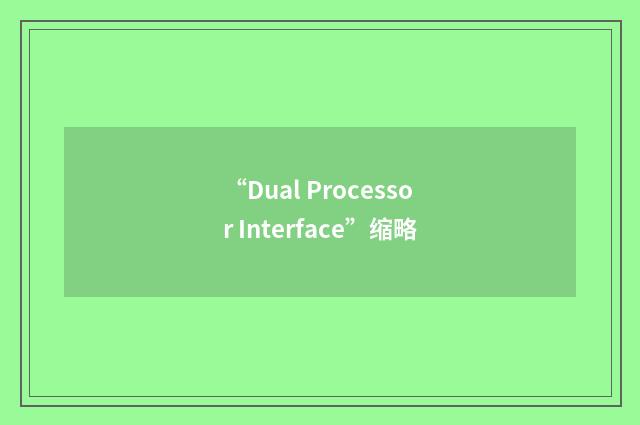 “Dual Processor Interface”缩略
