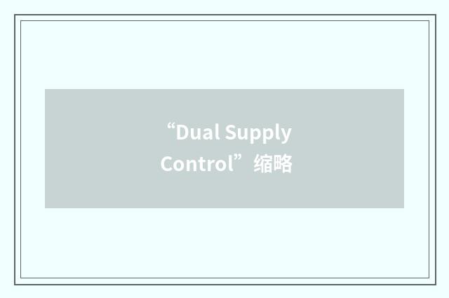 “Dual Supply Control”缩略