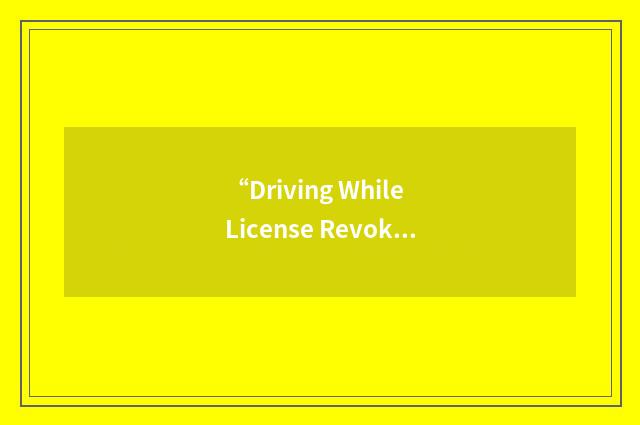 “Driving While License Revoked”缩略