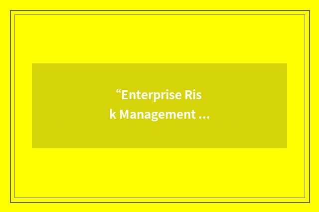 “Enterprise Risk Management Framework”缩略