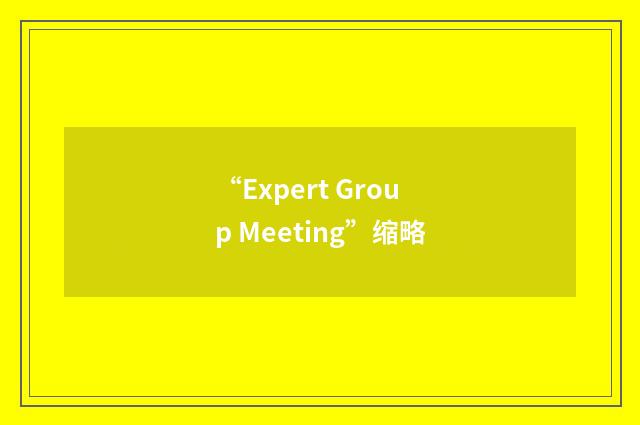 “Expert Group Meeting”缩略