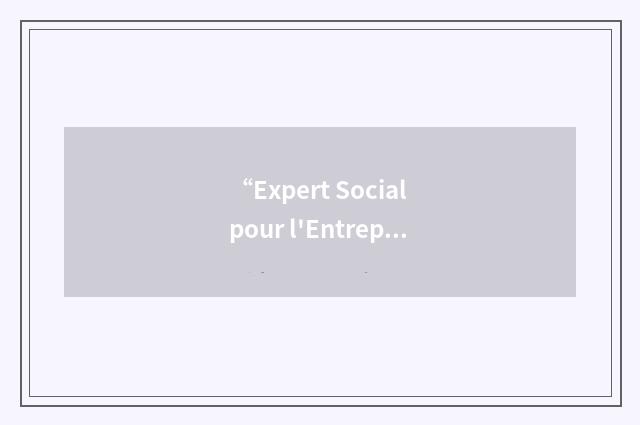 “Expert Social pour l'Entreprise”缩略