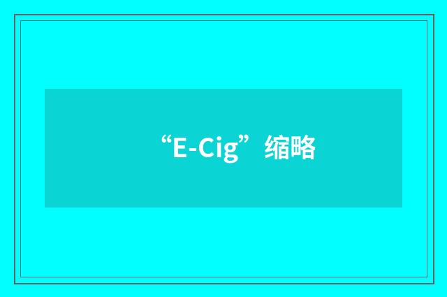 “E-Cig”缩略