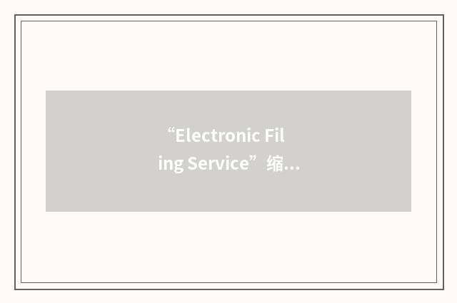 “Electronic Filing Service”缩略
