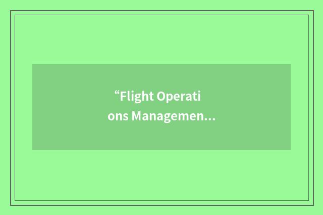 “Flight Operations Management Room”缩略
