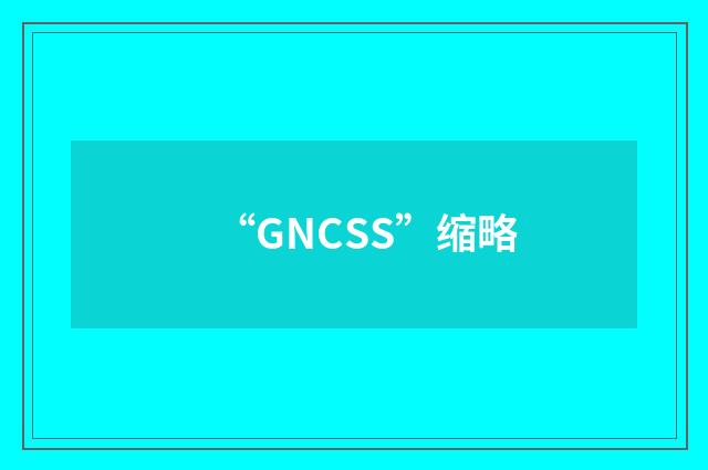 “GNCSS”缩略