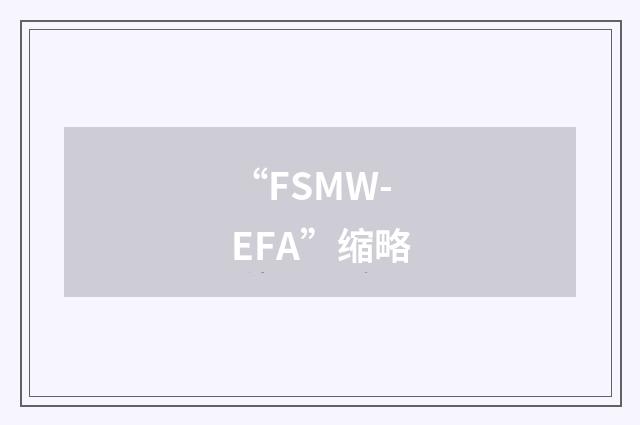 “FSMW-EFA”缩略