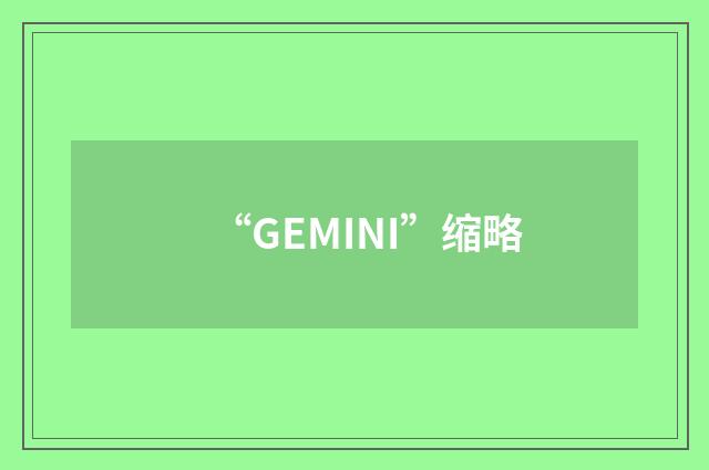 “GEMINI”缩略