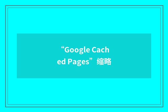 “Google Cached Pages”缩略