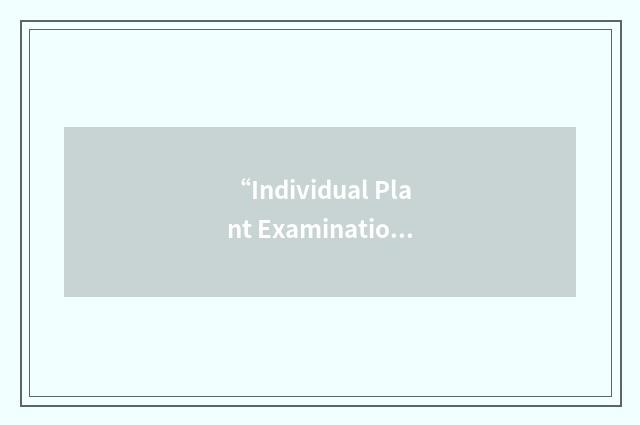 “Individual Plant Examination”缩略