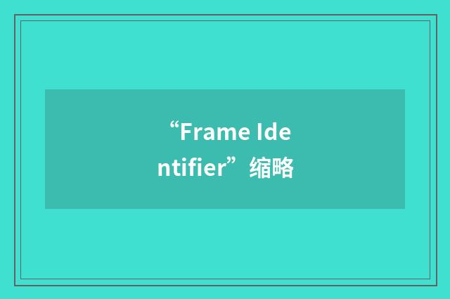 “Frame Identifier”缩略
