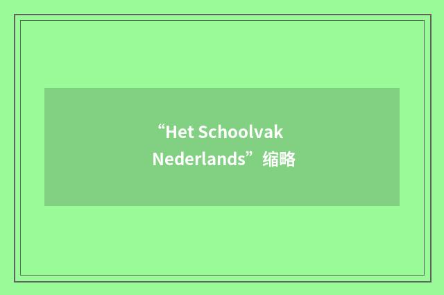 “Het Schoolvak Nederlands”缩略