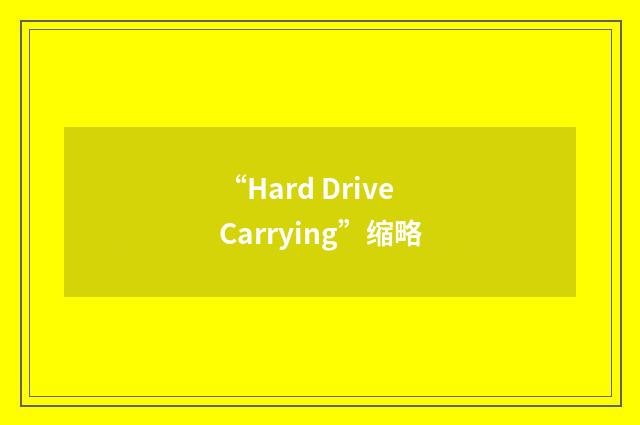 “Hard Drive Carrying”缩略