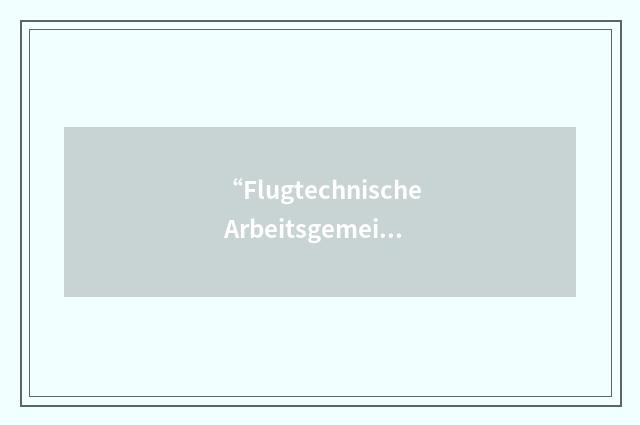 “Flugtechnische Arbeitsgemeinschaft”缩略
