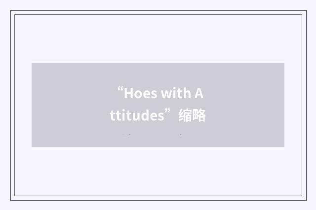 “Hoes with Attitudes”缩略