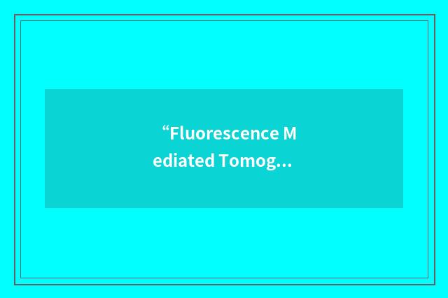 “Fluorescence Mediated Tomography”缩略