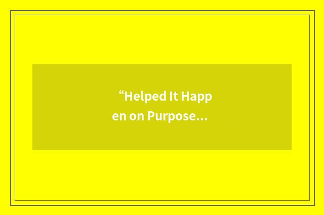 “Helped It Happen on Purpose”缩略