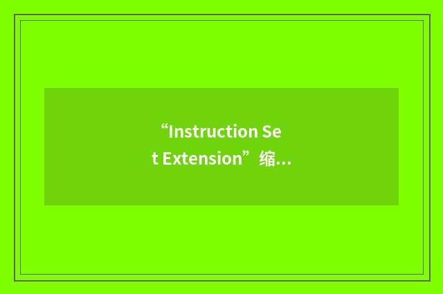 “Instruction Set Extension”缩略