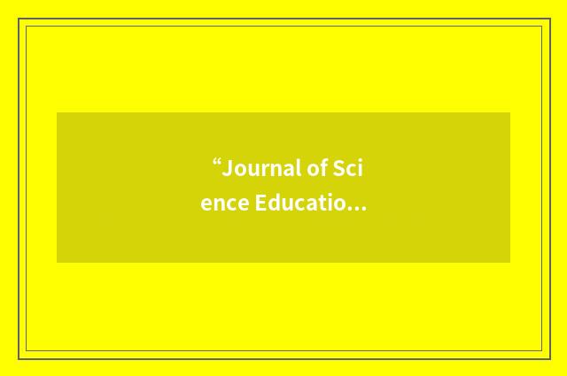 “Journal of Science Education for Students with Disabilities”缩略