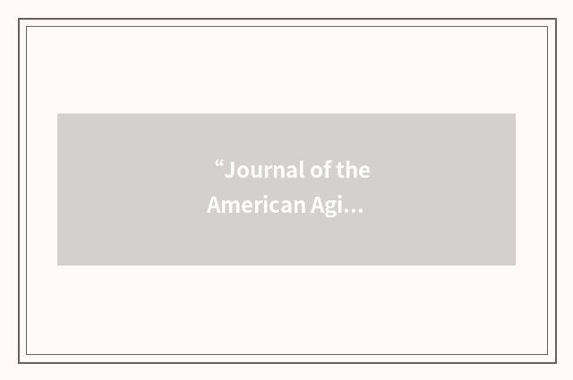 “Journal of the American Aging Association”缩略