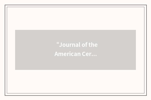 “Journal of the American Ceramic Society”缩略