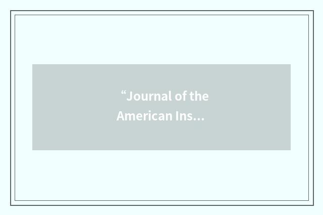 “Journal of the American Institute for Conservation”缩略