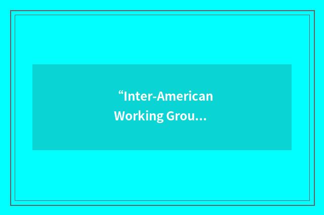 “Inter-American Working Group on Youth Development”缩略