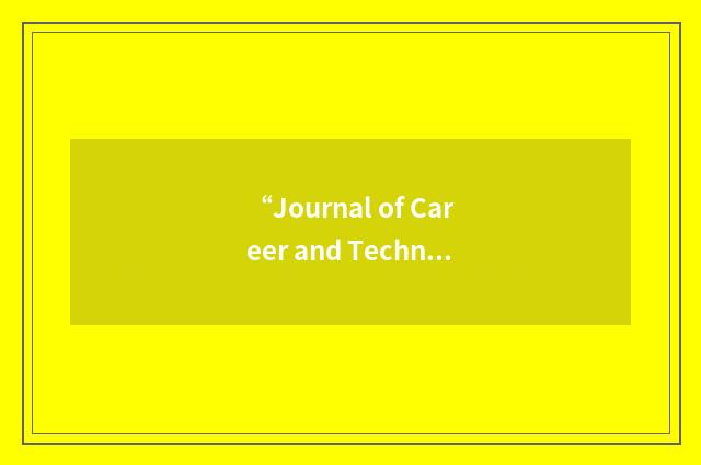 “Journal of Career and Technical Education”缩略