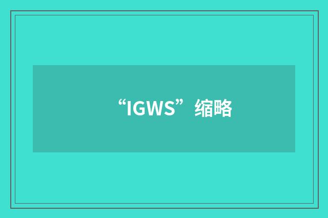 “IGWS”缩略