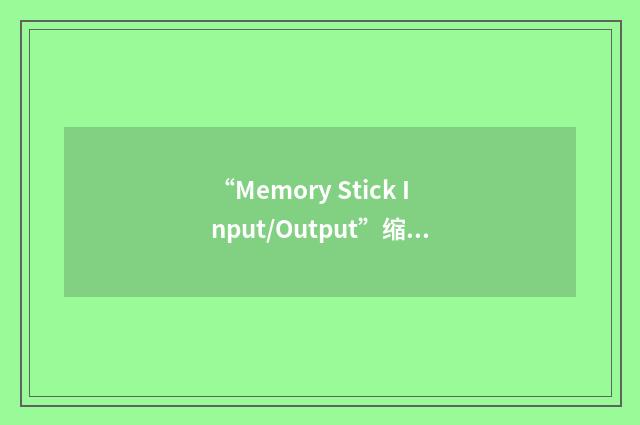 “Memory Stick Input/Output”缩略