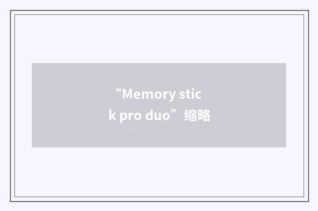 “Memory stick pro duo”缩略