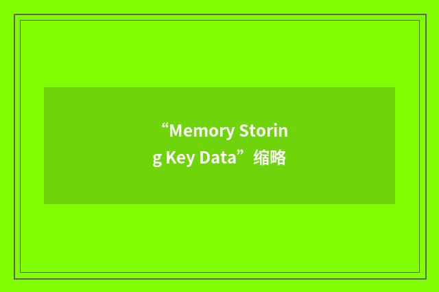 “Memory Storing Key Data”缩略